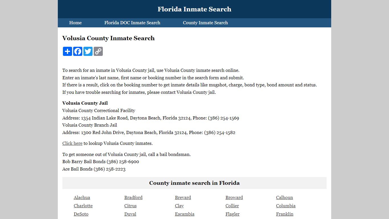 Volusia County Inmate Search